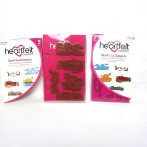 Heartfelt Creations Sand and Sunsets Landscape Cling Stamps & Craft Bies NEW